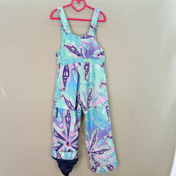 Obermeyer - little girls Snoverall print Insulated ski Bibs 
Snow winter pants 5 - Picture 4 of 5
